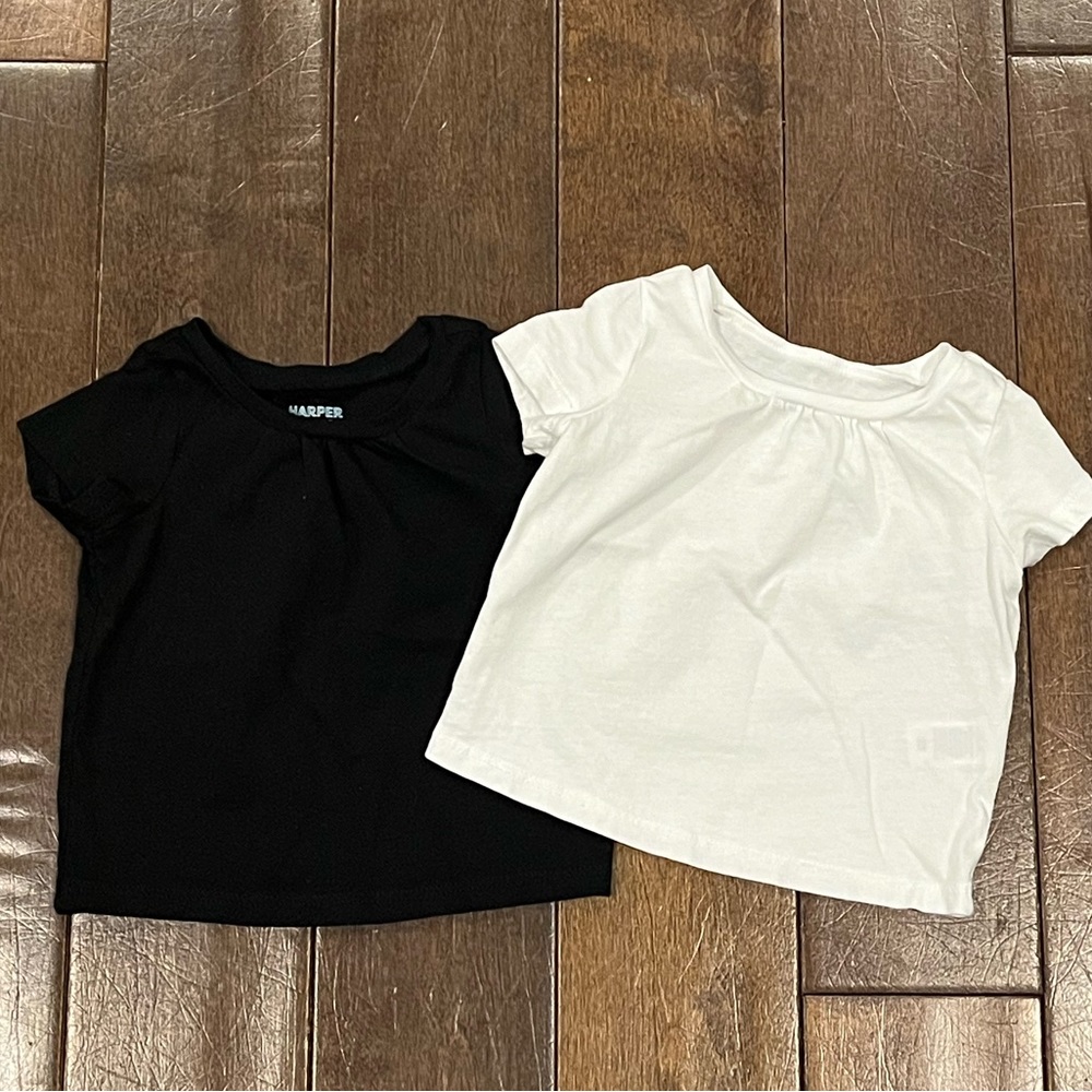 EUC Black and White baby girl tops